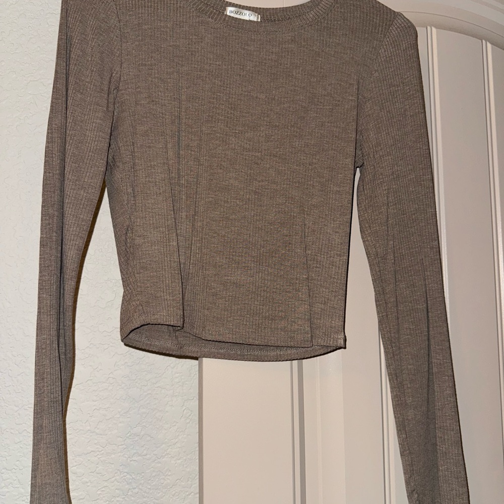 Brown Long Sleeve Top